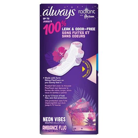 Always Radiant Overnight Sanitary Pads With Wings Scented Size 4