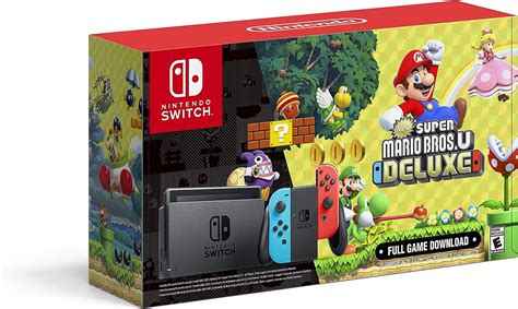 Consola Nintendo Switch Neon New Super Mario Bros U Deluxe Full