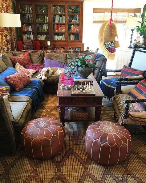 Our Always A Bit Disheveled Living Room Complete With Moroccan Poofs A Tuareg Mat Hanging