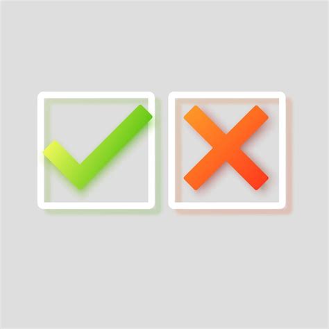 Premium Vector Green Check Mark Icon And Red Cross Mark Checklist