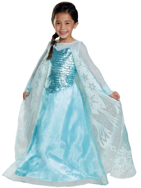 Disney Girls Blue Frozen Princess Elsa Glitter Sequin Halloween Dress Costume M Walmart Com