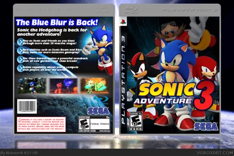 Sonic Adventure 3 Playstation 3 Box Art Cover By Wazson8