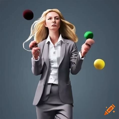 Businesswoman Juggling On Craiyon