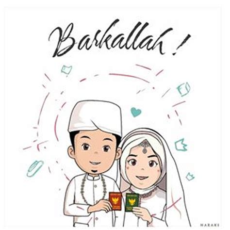 23 Download Gambar Kartun Pernikahan Muslim Miki Kartun