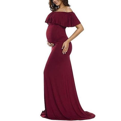 Maternity Off Shoulder Floor Length Dress Acmami Long Sleeve Maternity Dress Maternity