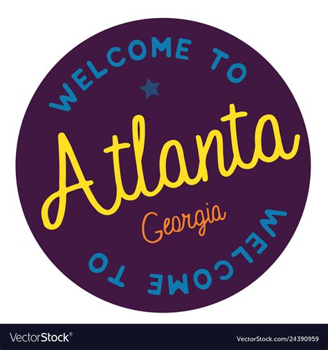 Welcome To Atlanta Georgia Royalty Free Vector Image