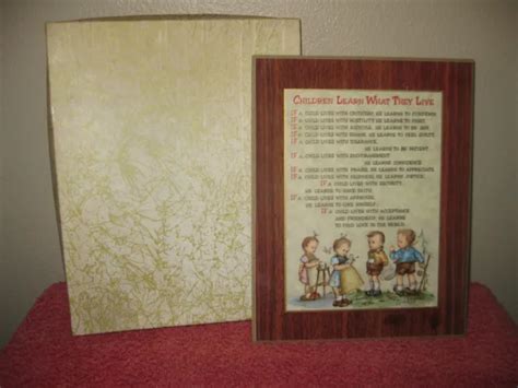 Vintage Andchildren Learn What They Live Wooden Wall Plaque 350 Picclick