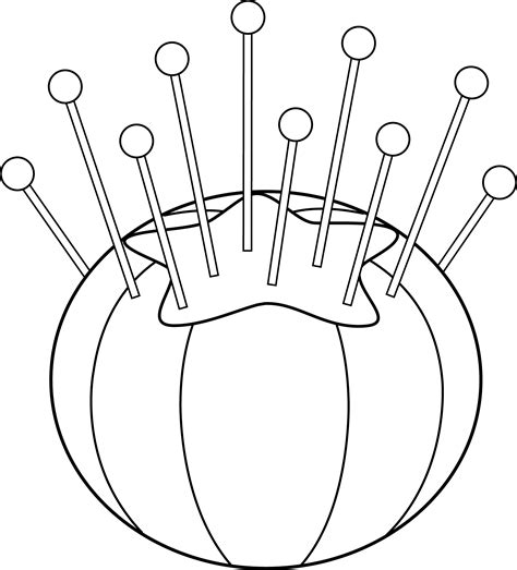 Pin Cushion Line Art Free Clip Art