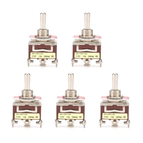 5pcs On Off On Toggle Switch 3 Pin 3 Position Mini Toggle Switch With