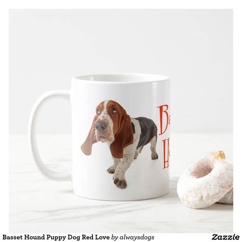 Basset Hound Puppy Dog Red Love Coffee Mug Zazzle Basset Hound