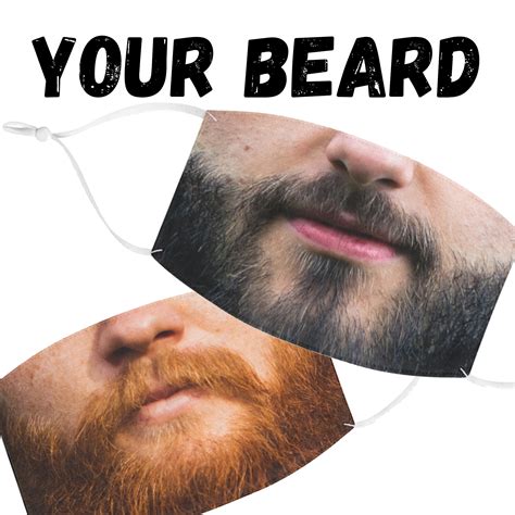 Personalized Face Mask With Your Beard Custom Beard Mask Etsy