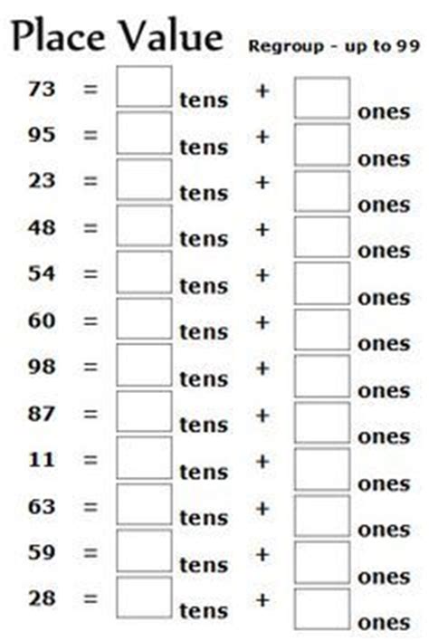 2nd Grade Math Printables Worksheets- Numbers and Operations in Base