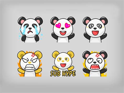 Raid Emote For Streamer Cute Kawaii Panda Sub Emoji Twitch Emote Panda