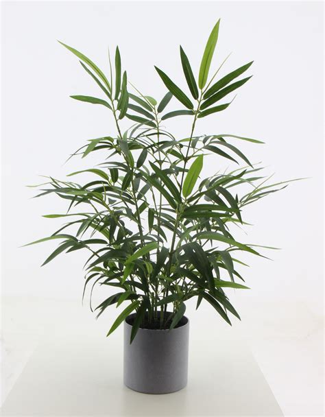 Mainstays 30 Artificial Potted Plant In Green Bamboo Grey Melamine