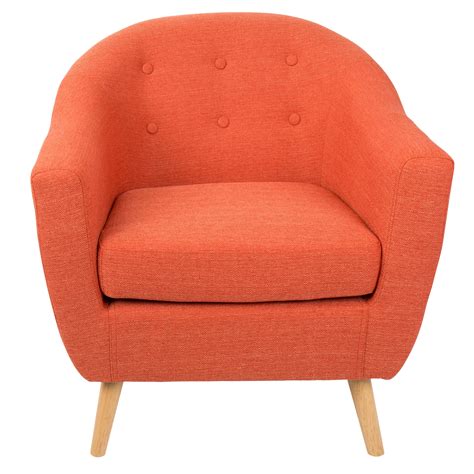 Mid Century Modern Orange Accent Chair Rockwell Orange Accent Chair