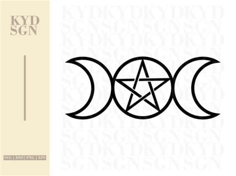 Triple Moon Pentagram Svg Cricut Vectorency