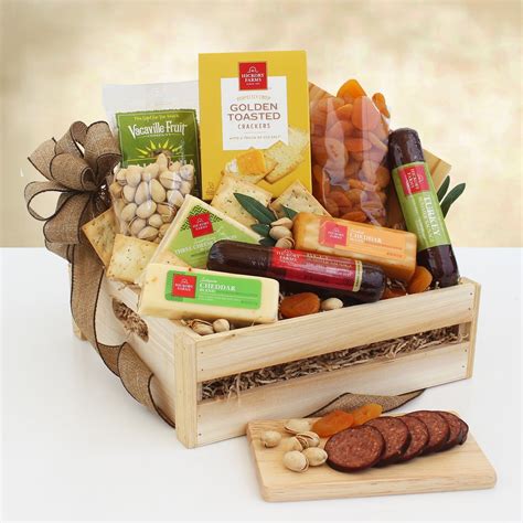 Classic Treats Sausage Cheese And Crackers Christmas Gift Basket