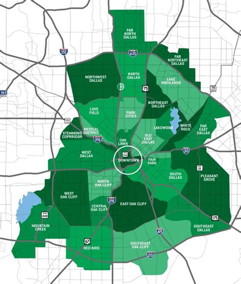 Mapa Do Bairro De Dallas Arredores E Subúrbios De Dallas