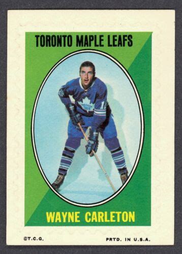 1970 71 Toppsopc O Pee Chee Sticker Wayne Carleton Nm Toronto Maple