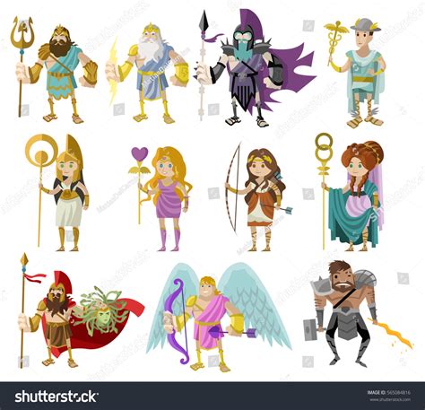 Olympian Roman Greek Gods Goddesses Stock Vector Royalty Free Shutterstock