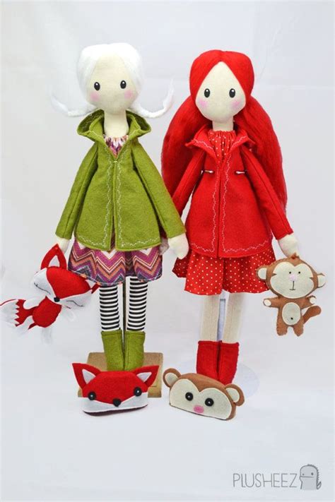 Winter Cloth Doll Rag Doll Textile Felt Fox Plush Toy By Plusheez