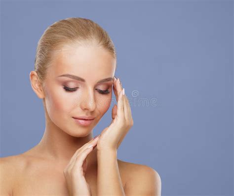 Beautiful Face Of Young And Healthy Woman Skin Care Cosmetics Makeup