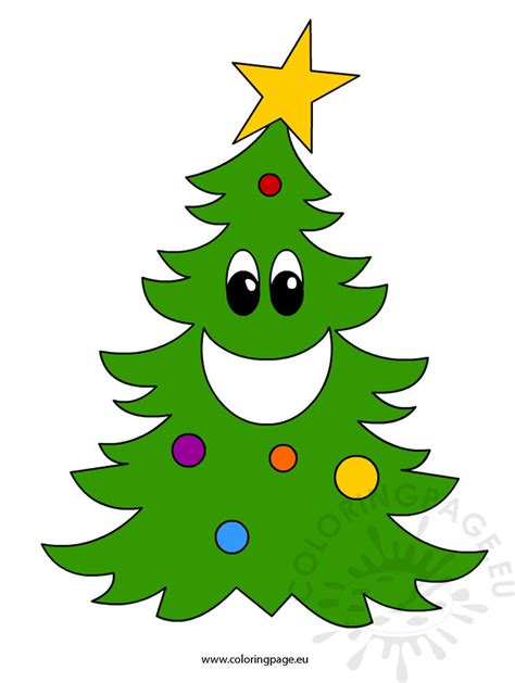 Santa, christmas fun, a snowman, reindeer and more! Cartoon Christmas Tree 2 - Coloring Page