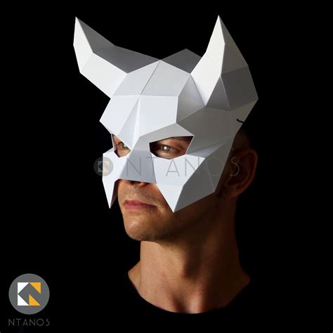 Devil Mask Make This Easy Mask For Halloween With This Pdf Etsy