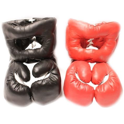 2 Pairs 16 Oz Boxing Practice Training Gloves W Head Gear Protection