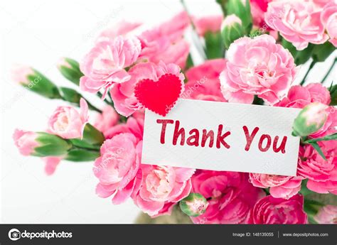 Thank You Card And Beautiful Blooming Of The Pink