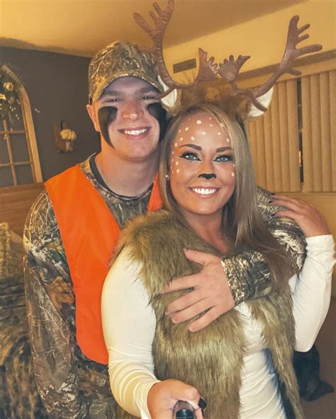 Deer And Hunter Costume Deer Halloween Costumes Cute Halloween Costumes Cute Couple
