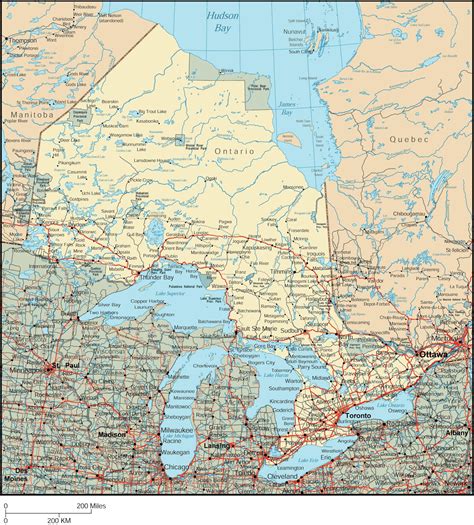 Ontario Map Detailed Map Of Ontario Canada