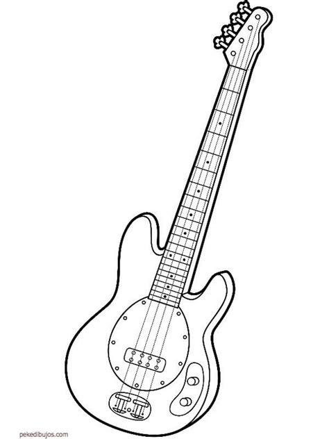 Consigue simpáticos dibujos de instrumentos musicales infantiles. Dibujos de guitarras para colorear