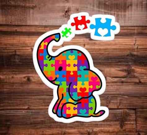Autism Awareness Elephant Vinyl Decal Sticker Etsy