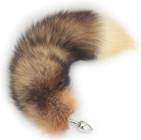 Multi Function Real Fox Tail Fur Anal Plug Sexy Adult Toy