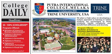 This college was formerly known as kolej putra intelek and had their first batch of students in the year 2002. Putra International College - in partnership with Trine ...