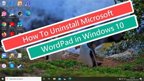 How To Uninstall Microsoft Wordpad In Windows 10 Tutorial Youtube