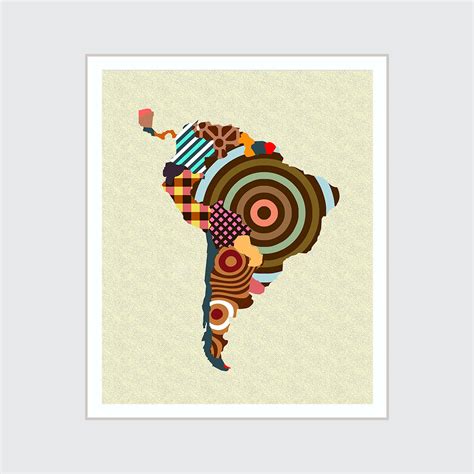 South America Map Art Print Latin America Poster