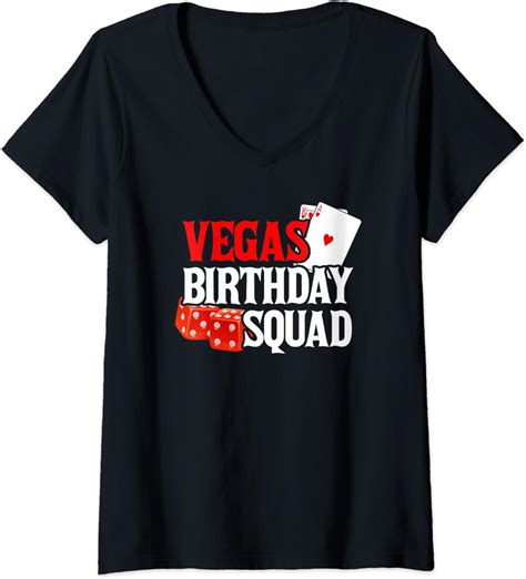 Womens Vegas Birthday Squad V Neck T Shirt Clothing