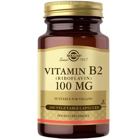 Solgar Vitamin B2 Riboflavin 100 Mg 100 Kapsül Nar Ecza