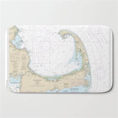 Cape Cod Nautical Chart Bath Mat Etsy