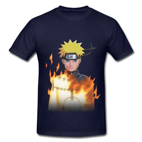 Uzumaki Naruto With Fire Navy Heavyweight T Shirt For Men No Minimums
