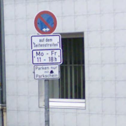 Dieses fahrzeug parkte am 13.04.2011 um 11:41 uhr in schmallenberg in der poststraße gegenüber dem parkplatz ladenzeile unmittelbar vor einem verkehrszeichen 283 nach § 41 abs. Eingeschränktes Halteverbot mit Parkschein - Knöllchen ...