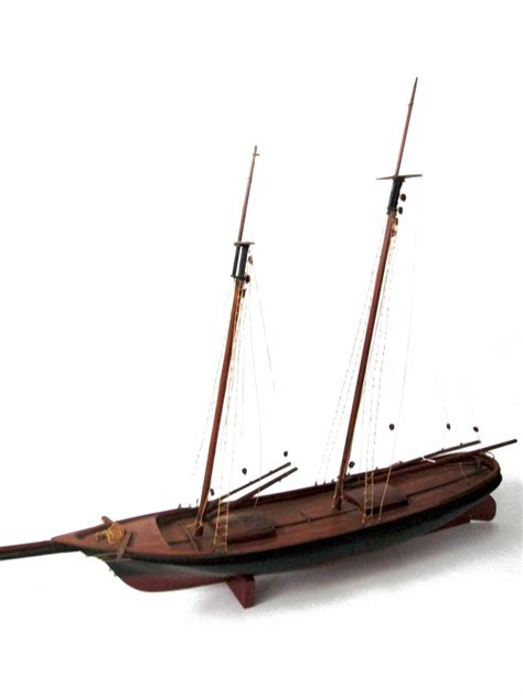 Lot 613 Painted Wooden Model Of A Two Masted Ship