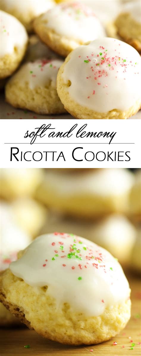 Zimsterne, peanut butter christmas spirit = christmas cookies. Soft and Lemony Ricotta Cookies - Just a Little Bit of Bacon