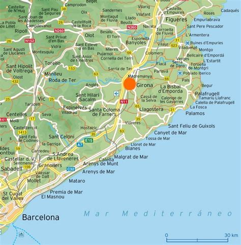 Map Of Surroundings Of Girona