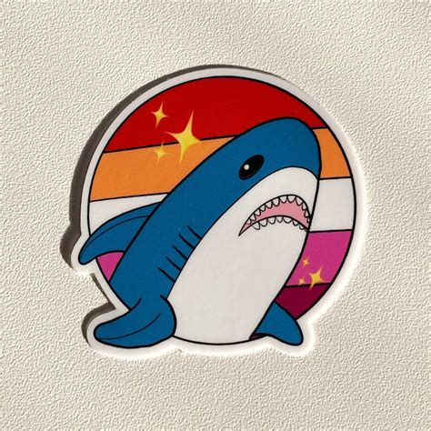 Transbilesbianenbylgbtq Pride Flag BlÅhaj Shark Sticker Etsy
