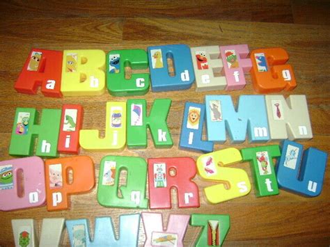 Vintage Sesame Street 25 Letters Tyco Jumbo Stacking Plastic Blocks