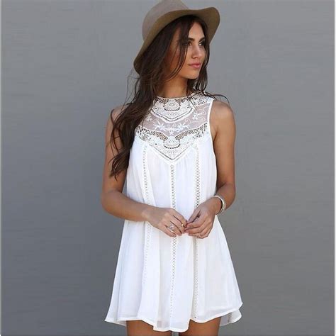 Women Summer Dresses 2018 Summer White Lace Mini Party Dresses Sexy
