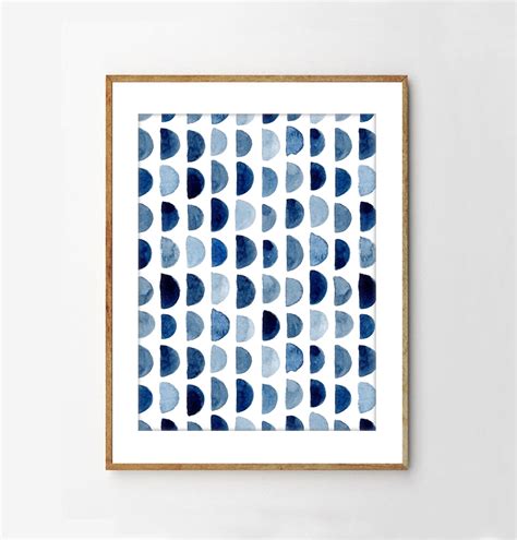 Blue Contemporary Art Set Gallery Wall Set Abstract Prints Etsy